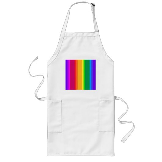 Onregelmatige regenboogstrepen lang schort (Voorkant)