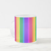 Onregelmatige regenboogstrepen matglas koffiemok (Voorkant links)
