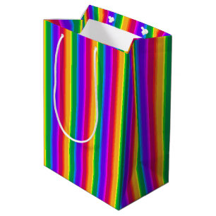 Onregelmatige regenboogstrepen medium cadeauzakje