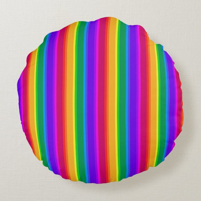 Onregelmatige regenboogstrepen rond kussen (Achterkant)