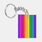 Onregelmatige regenboogstrepen sleutelhanger (Voorkant Links)