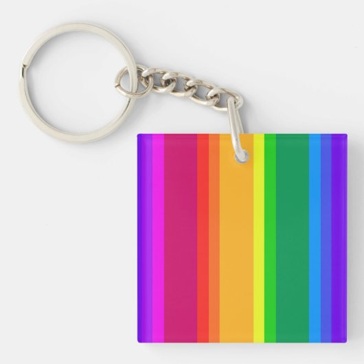 Onregelmatige regenboogstrepen sleutelhanger (Voorkant)