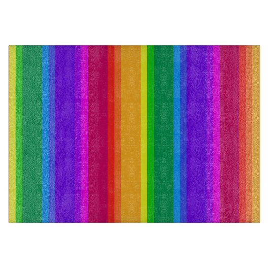 Onregelmatige regenboogstrepen snijplank (Voorkant)