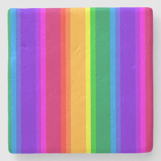 Onregelmatige regenboogstrepen stenen onderzetter (Voorkant)