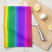 Onregelmatige regenboogstrepen theedoek (Quarter Fold)