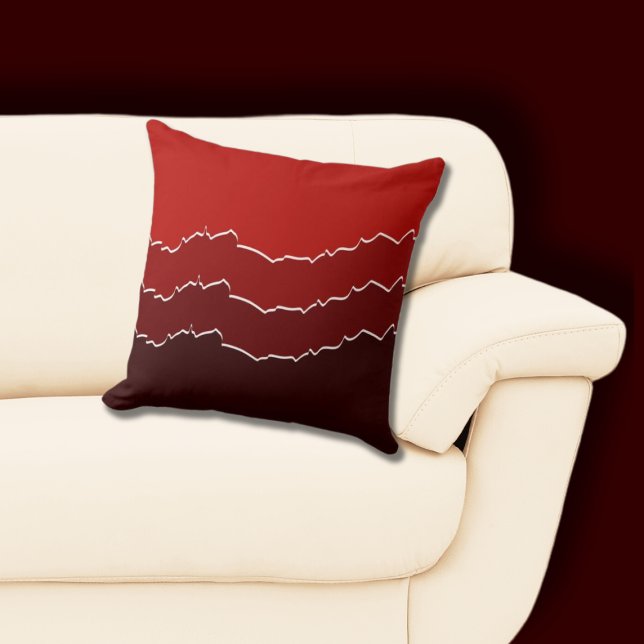 Onregelmatige rode gescheurde lagen kussen (Irregular Ripped Red Throw Pillow)