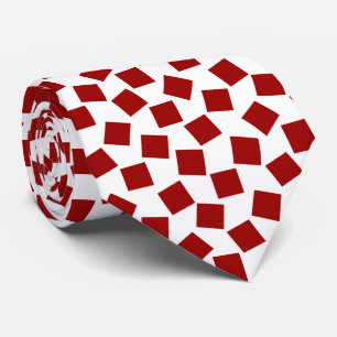 Onregelmatige vierkanten - Robijnrood op wit Stropdas