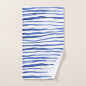 Onregelmatige waterverf eenvoudige regels - blauw bad handdoek (Handdoek)