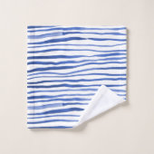 Onregelmatige waterverf eenvoudige regels - blauw bad handdoek (Wasdoekje)