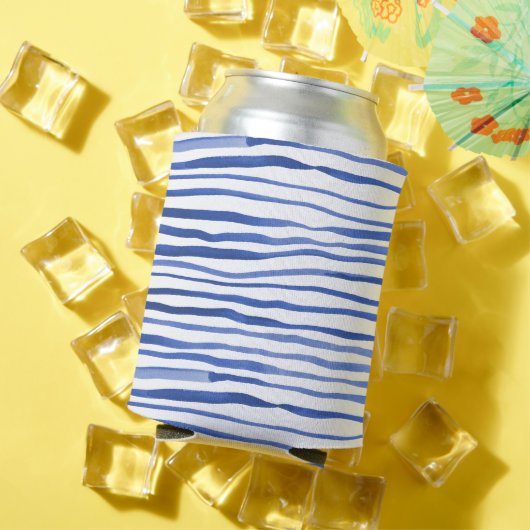 Onregelmatige waterverf eenvoudige regels - blauw blikjeskoeler (Insitu Zomer)