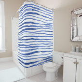 Onregelmatige waterverf eenvoudige regels - blauw douchegordijn (In situ)