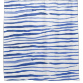 Onregelmatige waterverf eenvoudige regels - blauw douchegordijn (Voorkant)