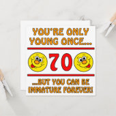 Onrijpe 70th Birthday Gag Gifts Kaart (Voorkant / Achterkant in situ)