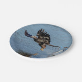 Onrijpe Bald Eagle die een vis laat vallen Papieren Bordje (Gekanteld)