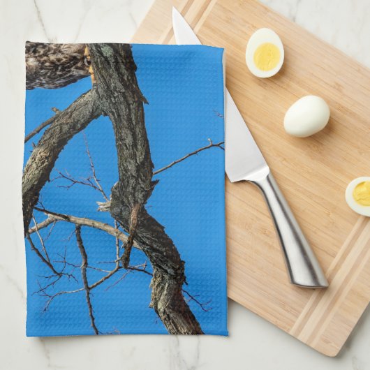 Onrijpe Bald Eagle in Peekskills, NY Theedoek (Quarter Fold)