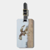 Onrijpe Rode Hawk Hovering Bagagelabel (Voorkant verticaal)