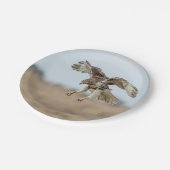 Onrijpe Rode Hawk Hovering Papieren Bordje (Gekanteld)