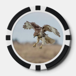 Onrijpe Rode Hawk Hovering Pokerchips
