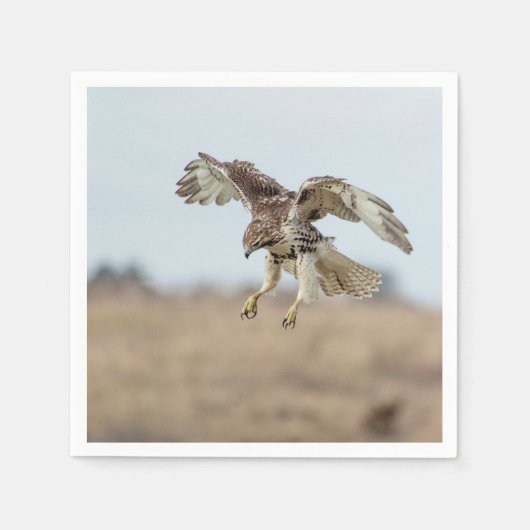 Onrijpe Rode Hawk Hovering Servetten (Voorkant)