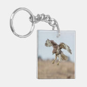 Onrijpe Rode Hawk Hovering Sleutelhanger (Voorkant Links)