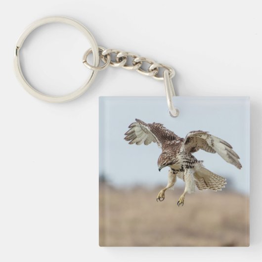 Onrijpe Rode Hawk Hovering Sleutelhanger (Voorkant)