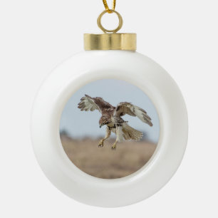 Onrijpe Rode Staart Havik die zweeft Keramische Bal Ornament