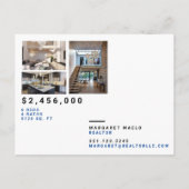 Onroerend Briefkaart Blauw enkel genoteerd luxe (Achterkant)