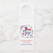 Onroerend goed 4 juli Onafhankelijkheidsdag Custom Flessenhanger (Voorkant)