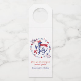 Onroerend goed 4 juli Onafhankelijkheidsdag Custom Flessenhanger