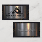 Onroerend goed aan de kust | Metallisch | Zwart Visitekaartje (Voorkant / Achterkant)