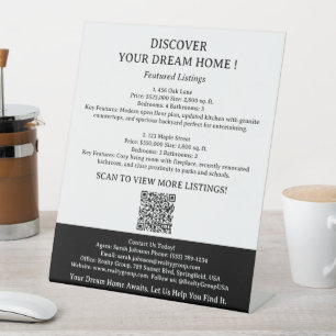 Onroerend goed Aanbieding Weergeven Onroerend goed Reclamebord Met Voetstuk
