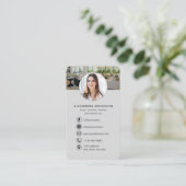 Onroerend Goed Agent Gray QR Code Foto Visitekaartje (Staand voorkant)