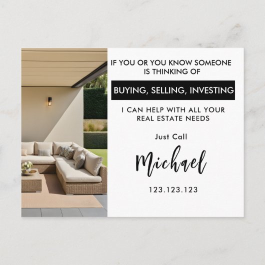 Onroerend goed agent HALLO Voorjaarschecklist beke Aankondigingskaart (Achterkant)