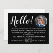 Onroerend goed agent HALLO Voorjaarschecklist beke Aankondigingskaart (Voorkant / Achterkant)