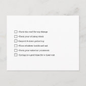 Onroerend goed agent HALLO Voorjaarschecklist beke Aankondigingskaart (Achterkant)