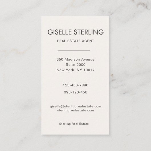 Onroerend goed agent neutraal professionele foto visitekaartje (Achterkant)
