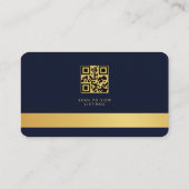 Onroerend Goed Agent QR Code Marineblauw Goud Visitekaartje (Achterkant)