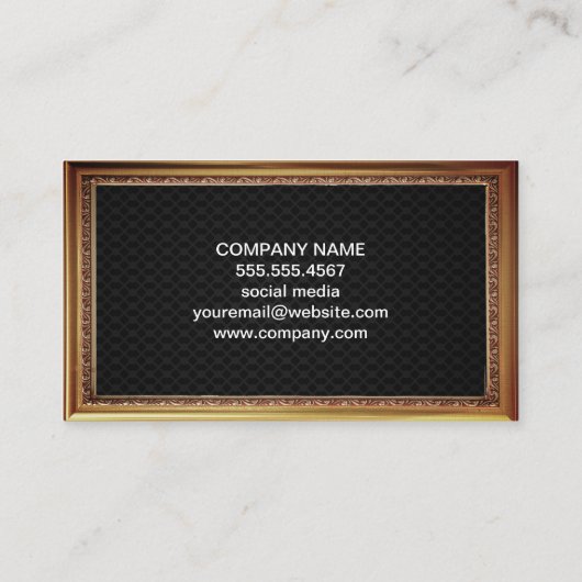 Onroerend goed | Antiek goudgrens | Zwart vlees Visitekaartje (Achterkant)