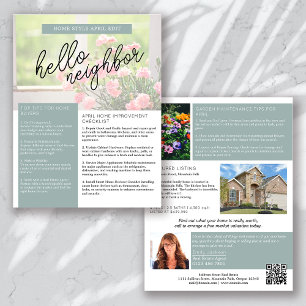 Onroerend goed April Nieuwsbrief Promotionele land Flyer