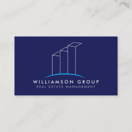 Onroerend goed, Architect, Gebouw Logo op Blauw Visitekaartje