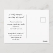 Onroerend goed Bedankt Cliënt Verwijzing Briefkaart (Achterkant)