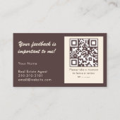 Onroerend goed Bedankt en QR-code Review Boho Visitekaartje (Achterkant)