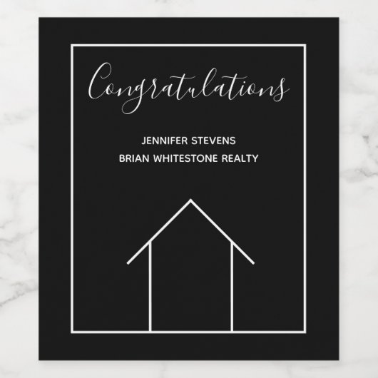 Onroerend goed Bedrijf Custom House Marketing Zwar Wijn Etiket (Enkel label)