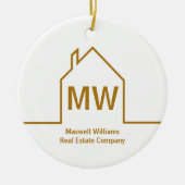 Onroerend goed bedrijf gepersonaliseerde chique go keramisch ornament (Voorkant)