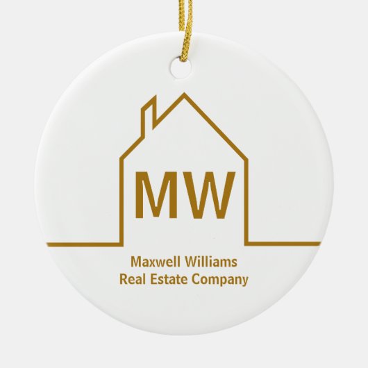 Onroerend goed bedrijf gepersonaliseerde chique go keramisch ornament (Voorkant)