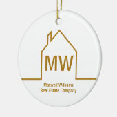 Onroerend goed bedrijf gepersonaliseerde chique go keramisch ornament (Links)