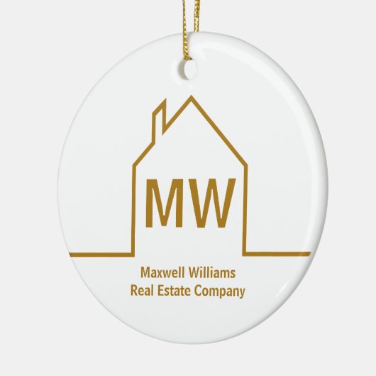 Onroerend goed bedrijf gepersonaliseerde chique go keramisch ornament (Links)