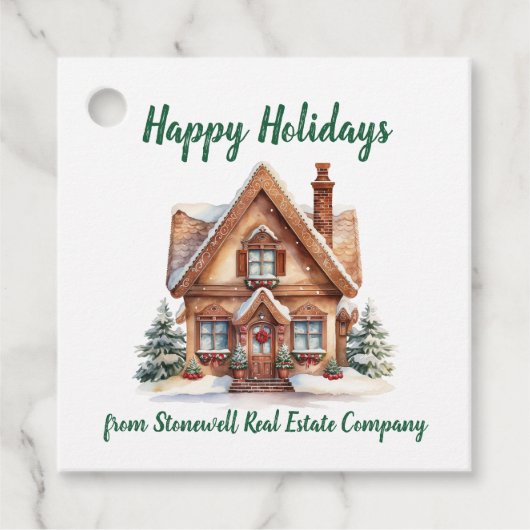 Onroerend goed bedrijf Gepersonaliseerde vakantie Bedankjes Labels (Voorkant)