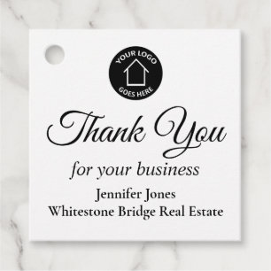 Onroerend goed bedrijf Logo Custom Realtor Bedankt Bedankjes Labels