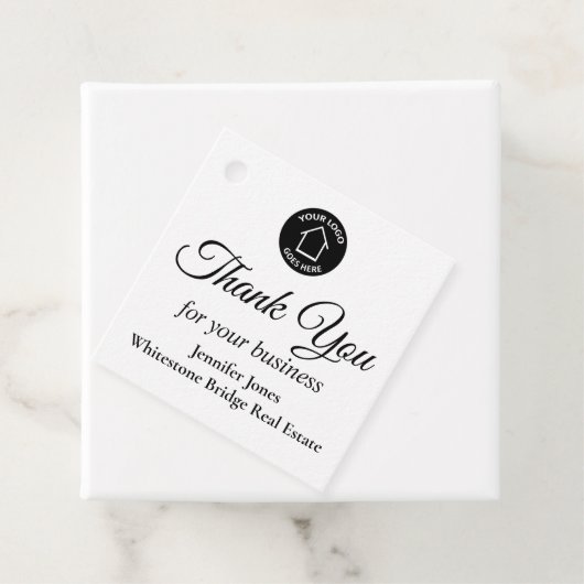 Onroerend goed bedrijf Logo Custom Realtor Bedankt Bedankjes Labels (In situ)